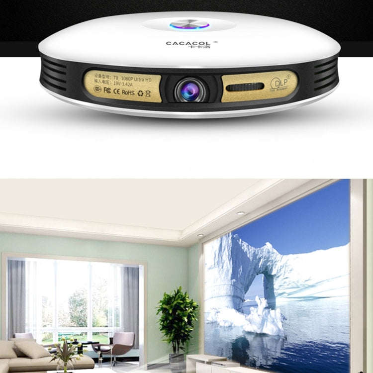 CACACOL ITC-DO8 220LM WiFi Smart 1280*800 DLP DMD LED Portable Projector with Remote Control,  An...