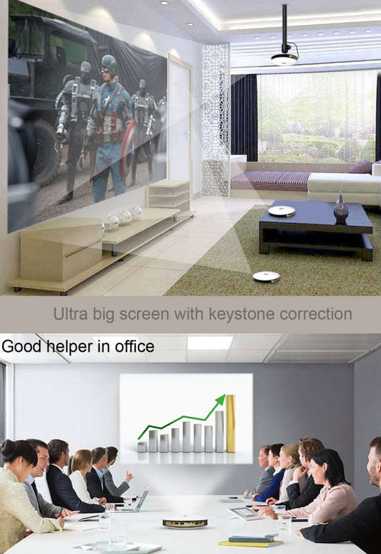 CACACOL ITC-DO8 220LM WiFi Smart 1280*800 DLP DMD LED Portable Projector with Remote Control,  An...