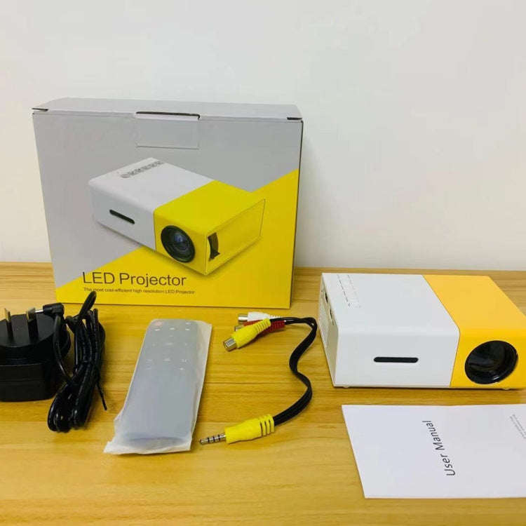 YG300 400LM Portable Mini Home Theater LED Projector with Remote Controller, Support HDMI, AV, SD...