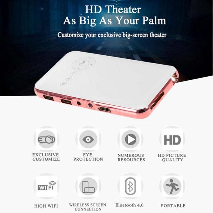 Wejoy DL-S6+ 1000 Lumens 854x480 Smart Mini Projector, RK3128 CPU, 1GB+32GB, Android 4.4, Bluetoo...