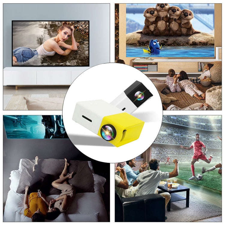 YG300 400LM Portable Mini Home Theater LED Projector with Remote Controller, Support HDMI, AV, SD...