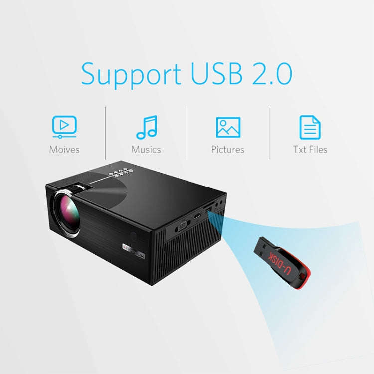 Cheerlux C7 1800 Lumens 800 x 480 720P 1080P HD WiFi Smart Projector, Support HDMI / USB / VGA / ...