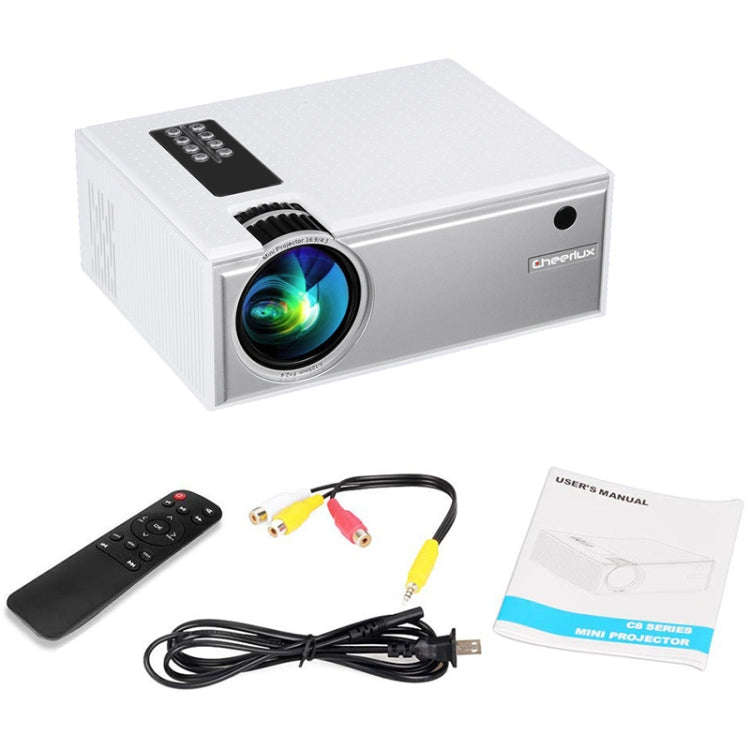 Cheerlux C8 1800 Lumens 1280x800 720P 1080P HD WiFi Sync Display Smart Projector, Support HDMI / ...