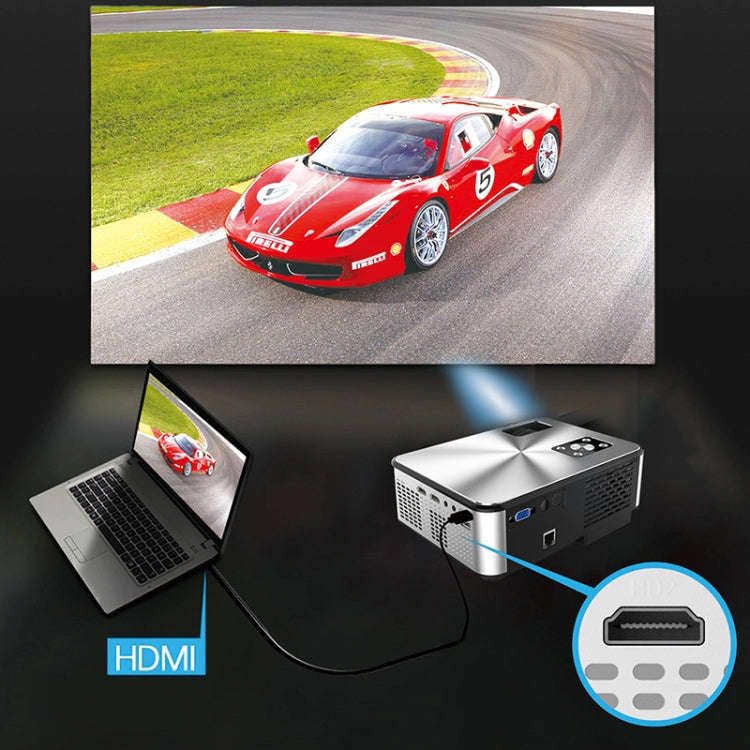 Cheerlux C9 1920x1080P HD Android Smart Projector, Support HDMI x 2 / USB x 2 / VGA / AV(Black)