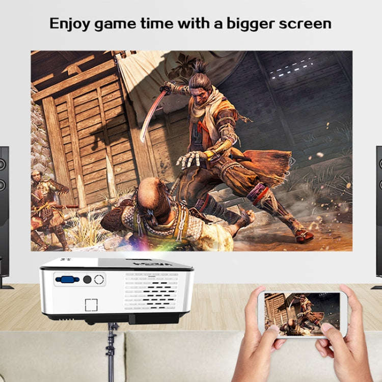 Cheerlux C9 1920x1080P HD Android Smart Projector, Support HDMI x 2 / USB x 2 / VGA / AV(Black)