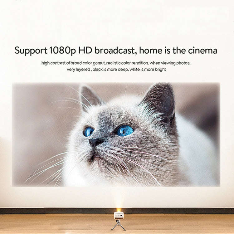 P07-D Mini 50 Lumens Android Home Theater Bluetooth LED Projector with Remote Control, Support Mi...