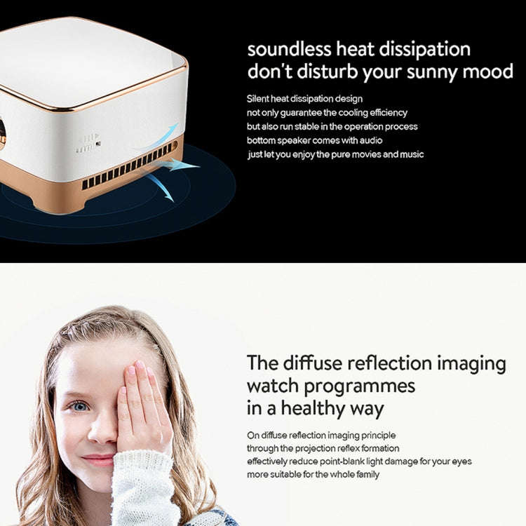 P07-D Mini 50 Lumens Android Home Theater Bluetooth LED Projector with Remote Control, Support Mi...