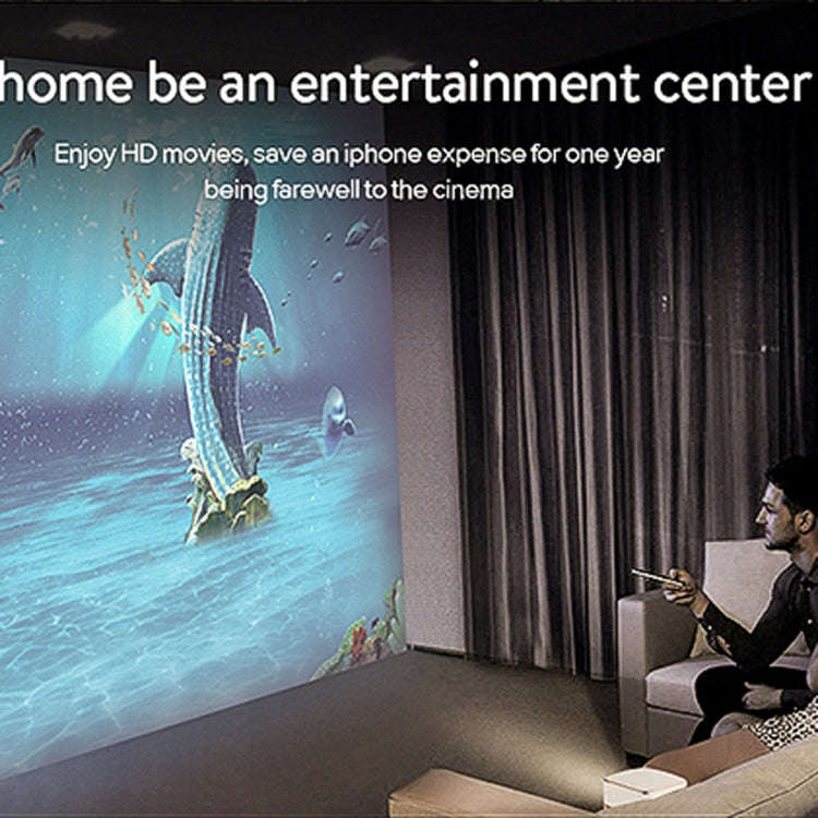P07-D Mini 50 Lumens Android Home Theater Bluetooth LED Projector with Remote Control, Support Mi...