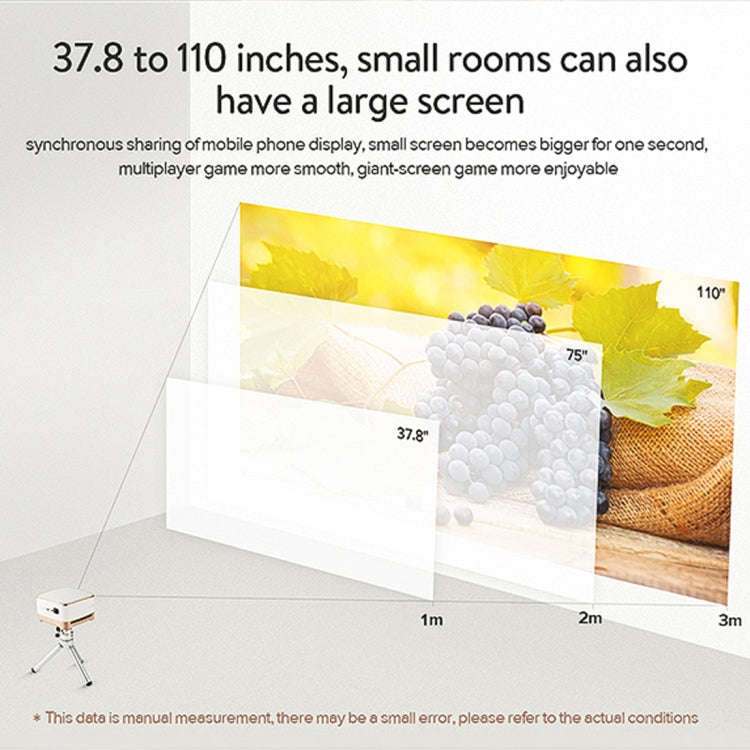 P07-D Mini 50 Lumens Android Home Theater Bluetooth LED Projector with Remote Control, Support Mi...