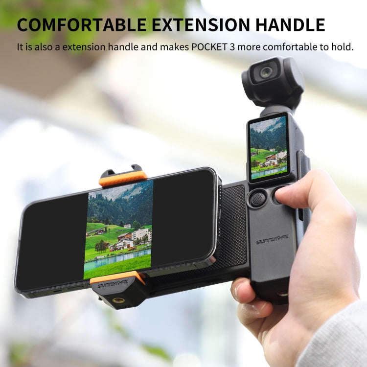For DJI OSMO Pocket 3 Sunnylife OP3-AD744 Expanded Phone Clamp Holder with Storage Case (Black)