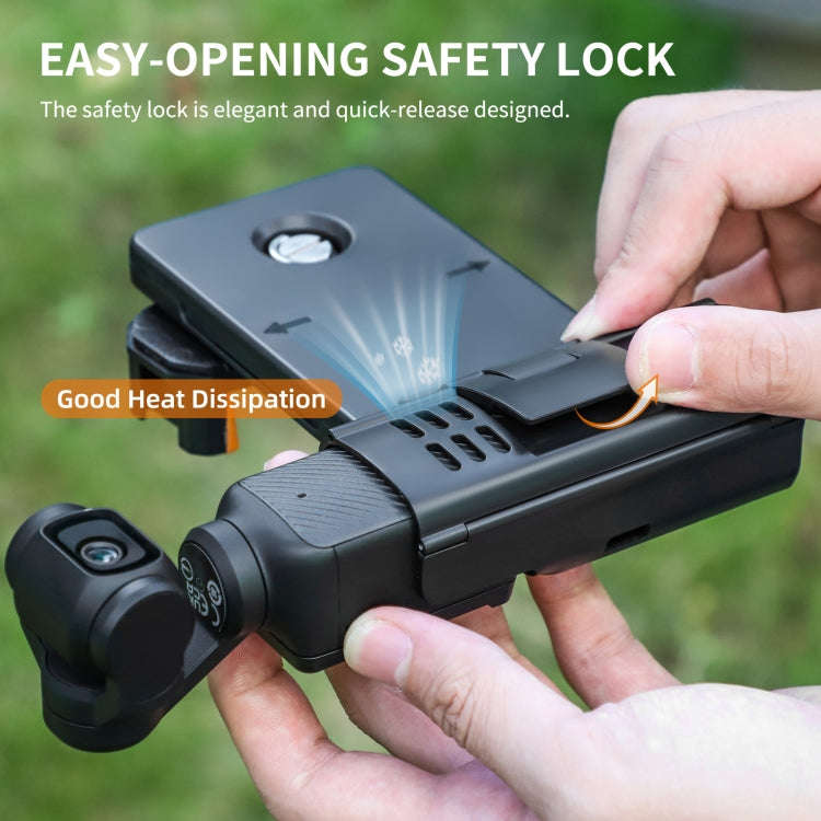 For DJI OSMO Pocket 3 Sunnylife OP3-AD744 Expanded Phone Clamp Holder with Storage Case (Black)