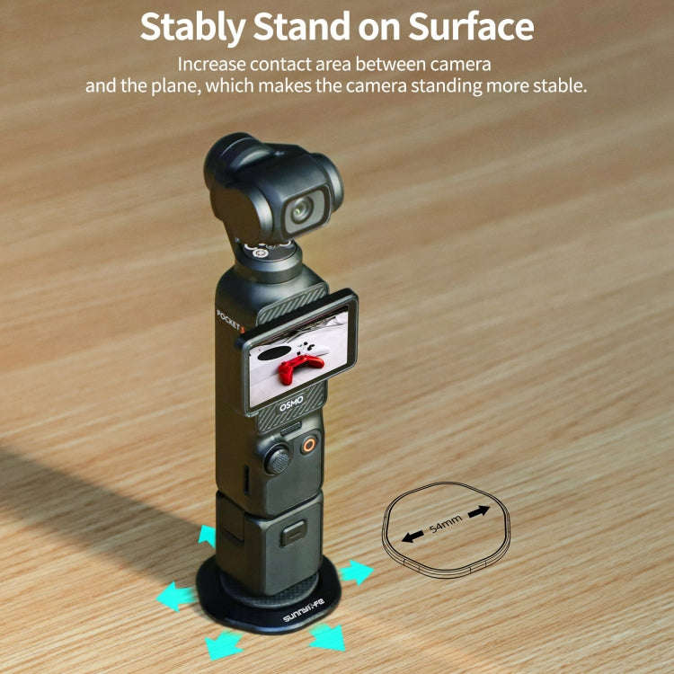 Sunnylife Universal Metal Magnetic Base 1/4 inch Adapter Aluminium Alloy Pivot Stand Base (Black)