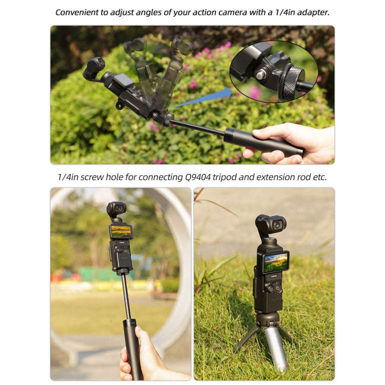 For DJI OSMO Pocket 3 Sunnylife Expansion Adapter Foldable Dual Hooks Adapter Protective Case Bra...