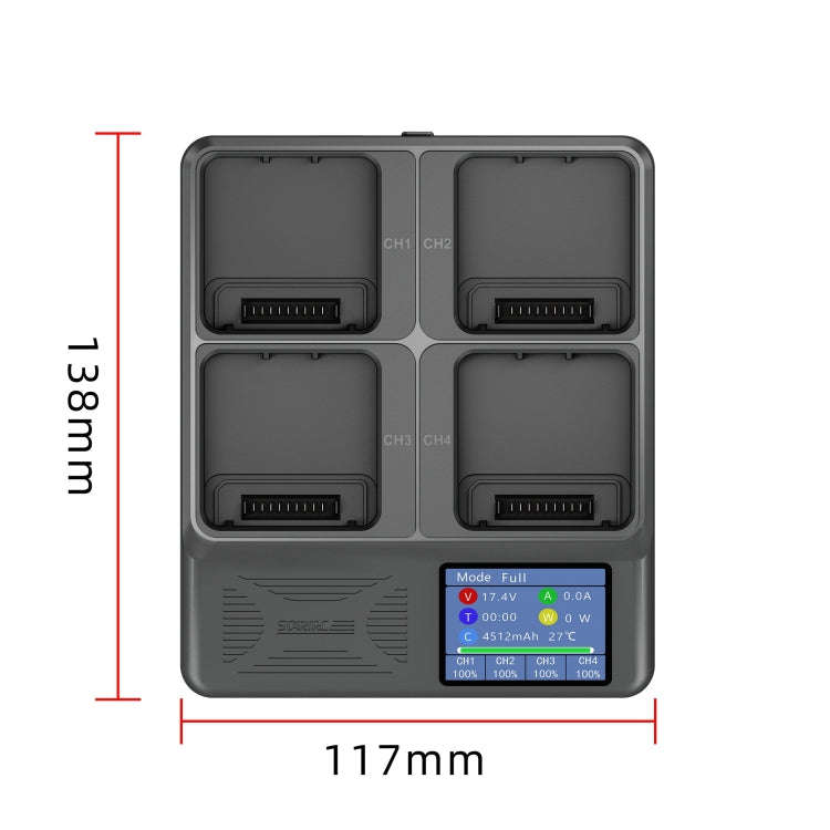 For DJI Mavic 3 Pro / 3 Classic STARTRC 4 in 1 Charging Butler Battery Charger with Screen (Grey)
