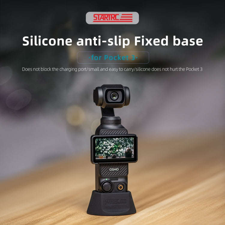 For DJI Osmo Pocket 3 STARTRC Silicone Desktop Base Bracket (Black)