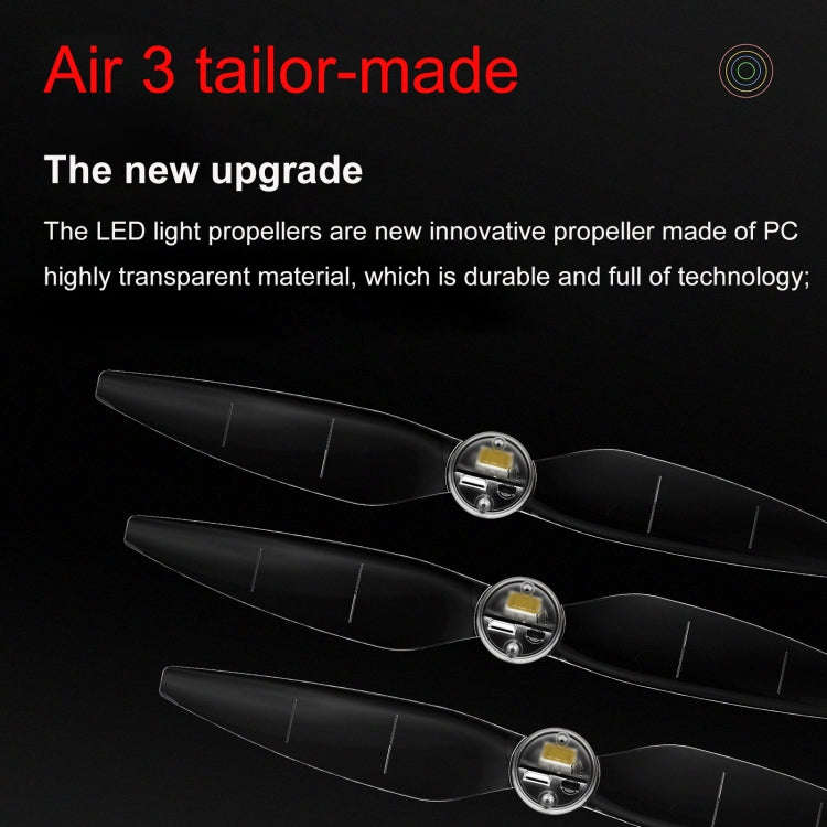 For DJI Air 3 STARTRC 2 Pairs Color LED Flash Lamp Low Noise Propellers (Transparent)