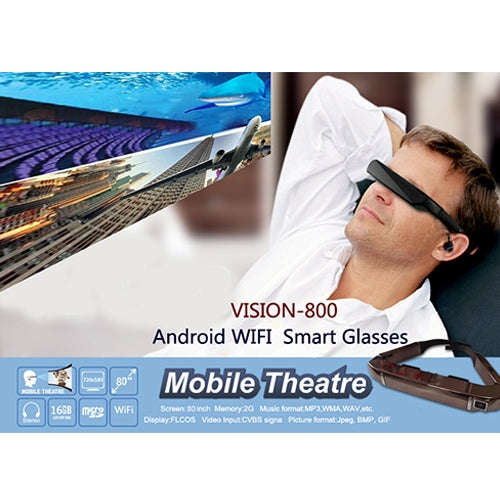 VISION-800 Android 4.4 1GB+2GB Super Smart Retina Glasses 3D VR Virtual Reality Headsets with 5.0...