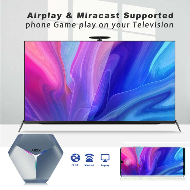 A95X F4 8K UHD Smart TV BOX Android 10.0 Media Player with Remote Control, Amlogic S905X4 Quad Co...