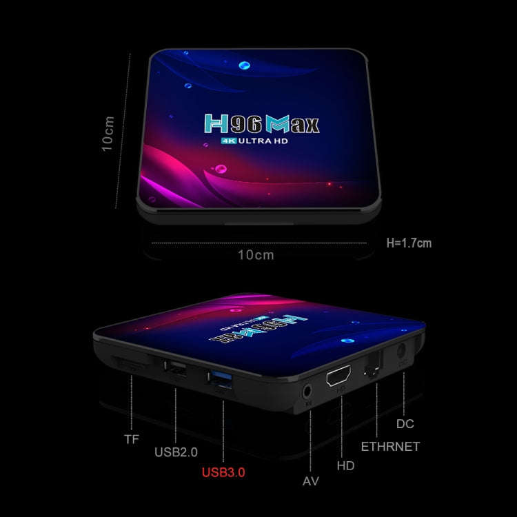 H96 Max V11 4K Smart TV BOX Android 11.0 Media Player with Remote Control, RK3318 Quad-Core 64bit...