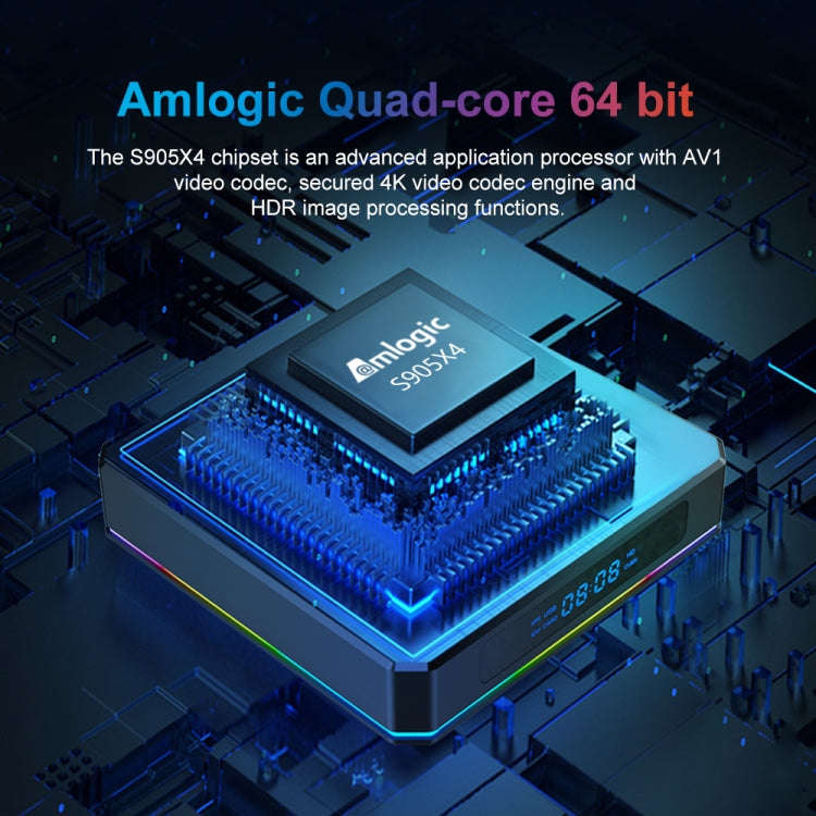 X96 X4 8K Smart TV BOX Android 11.0 Media Player with Remote Control, Amlogic S905X4 Quad Core AR...