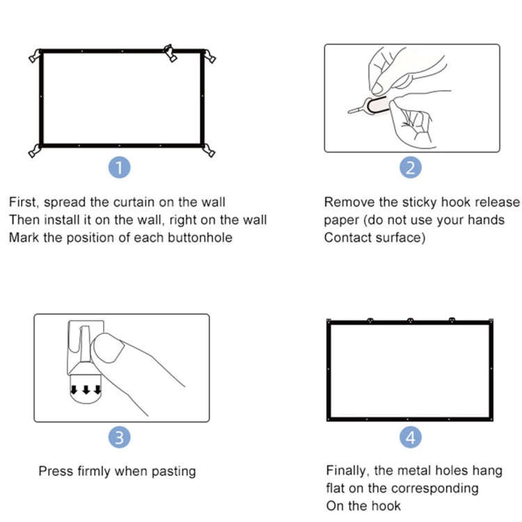 Folding Milk Silk Polyester Projector Film Curtain, Size:100 inch (16:9) Projection Area: 221 x 1...