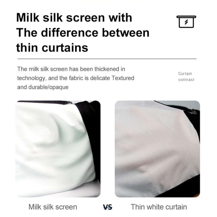 Folding Milk Silk Polyester Projector Film Curtain, Size:100 inch (16:9) Projection Area: 221 x 1...