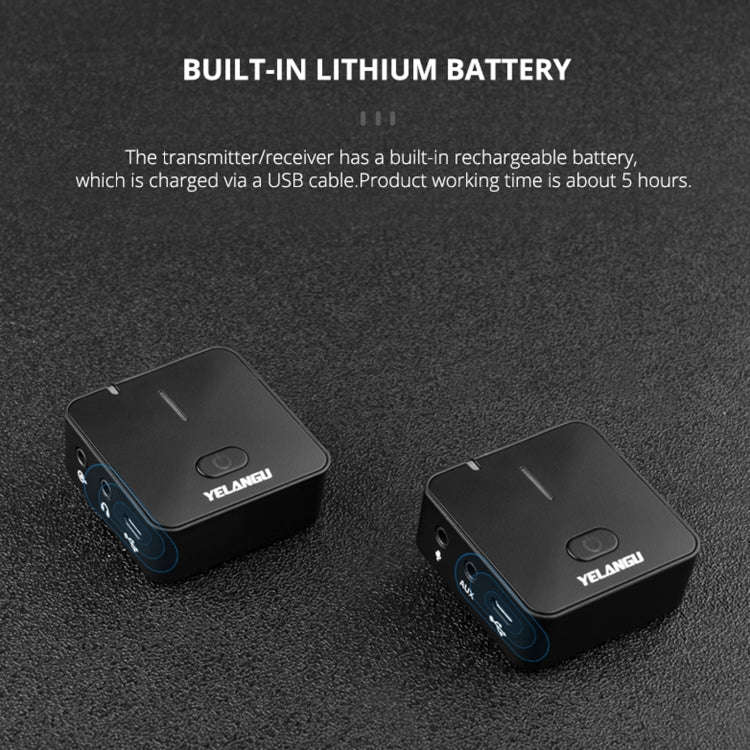 YELANGU MX5 2.4G Live Broadcast Interview Wireless Recording Camera Microphone, 1 Receiver to 1 T...