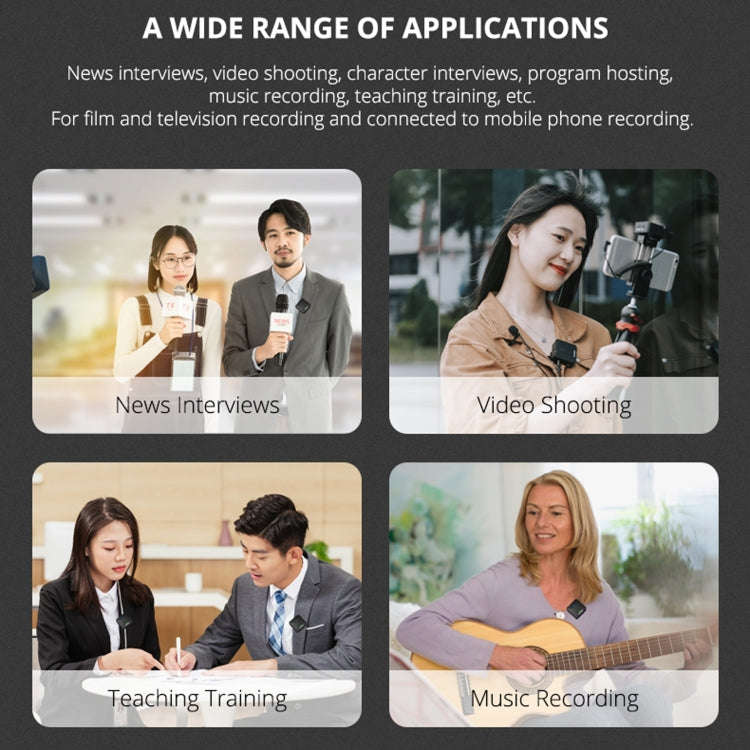YELANGU MX5 2.4G Live Broadcast Interview Wireless Recording Camera Microphone, 1 Receiver to 1 T...