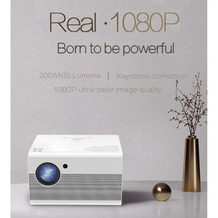 T10 1920x1080P 3600 Lumens Portable Home Theater LED HD Digital Projector, Android Version(White)
