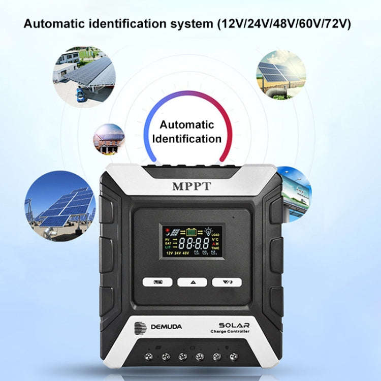 MPPT Solar Controller 12V / 24V / 48V Automatic Identification Charging Controller with Dual USB ...