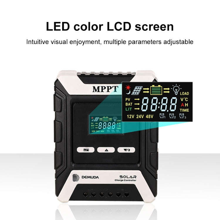 MPPT Solar Controller 12V / 24V / 48V Automatic Identification Charging Controller with Dual USB ...