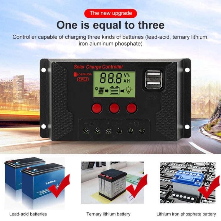 PWM Solar Controller 12V / 24V Lithium Battery Charging Photovoltaic Panel Charging Street Light ...