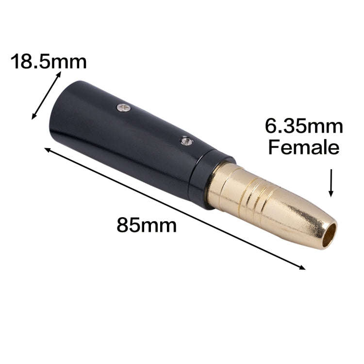 2 PCS LZ1164G Gilded 6.35mm Female to XRL Male Audio Adapter Microphone Stereo Speaker Connector