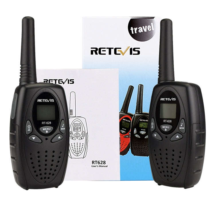 1 Pair RETEVIS RT628 0.5W EU Frequency 446MHz 8CHS Handheld Children Walkie Talkie(Black)