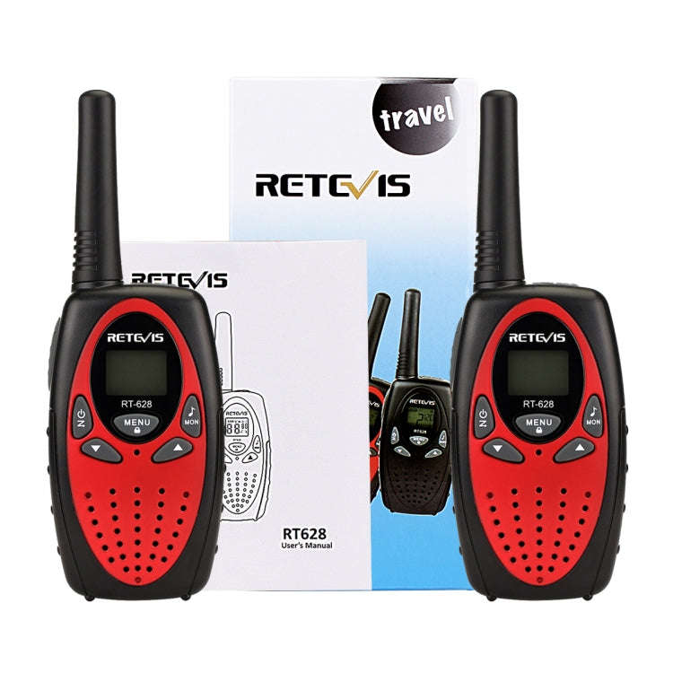 1 Pair RETEVIS RT628 0.5W EU Frequency 446MHz 8CHS Handheld Children Walkie Talkie(Red)