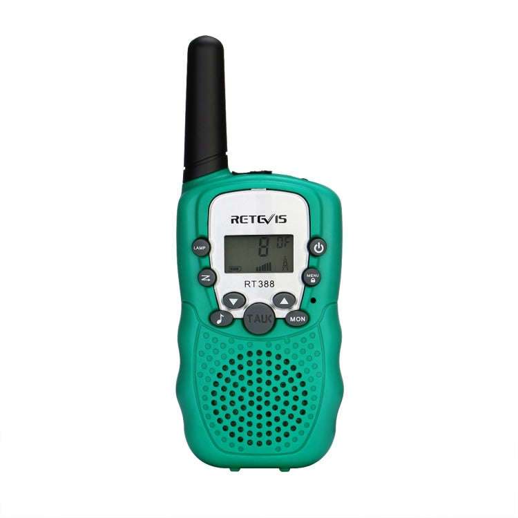 1 Pair RETEVIS RT388 0.5W EU Frequency 446MHz 8CHS Handheld Children Walkie Talkie(Green)