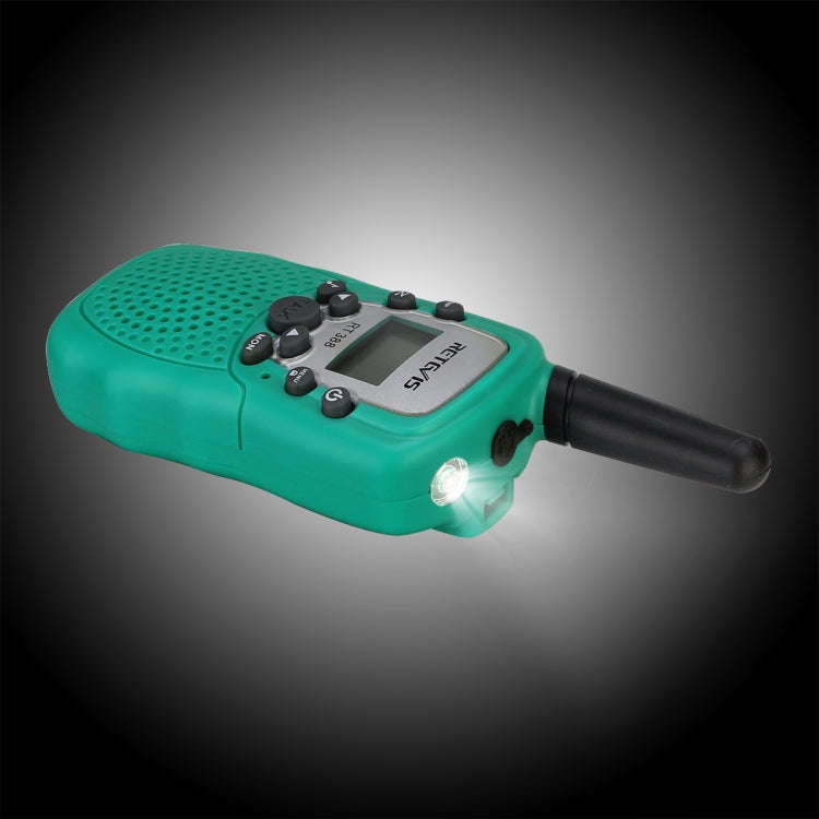 1 Pair RETEVIS RT388 0.5W EU Frequency 446MHz 8CHS Handheld Children Walkie Talkie(Green)
