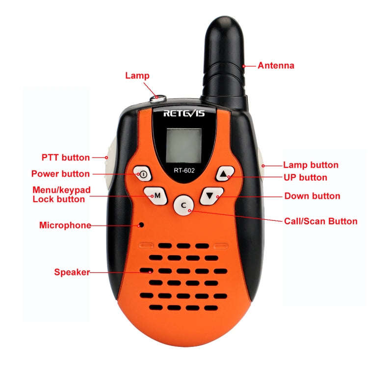 1 Pair RETEVIS RT602 0.5W EU Frequency 446.00625-446.09375MHz 8CHS Handheld Children Walkie Talki...