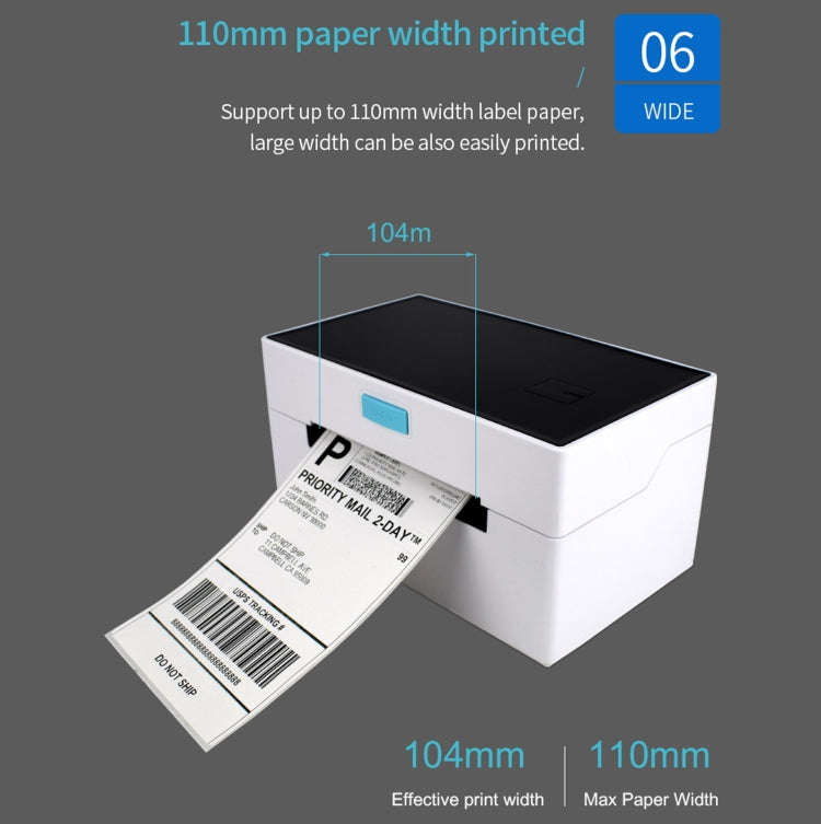 POS-9220 100x150mm Thermal Express Bill Self-adhesive Label Printer, USB with Holder Version, EU ...