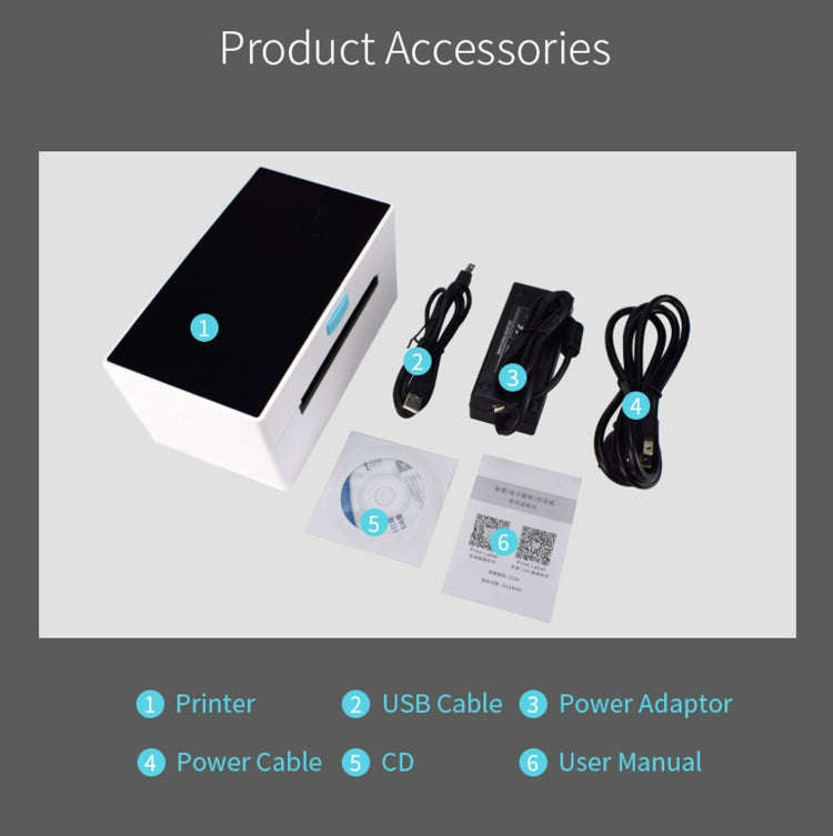 POS-9220 100x150mm Thermal Express Bill Self-adhesive Label Printer, USB + Bluetooth with Holder ...
