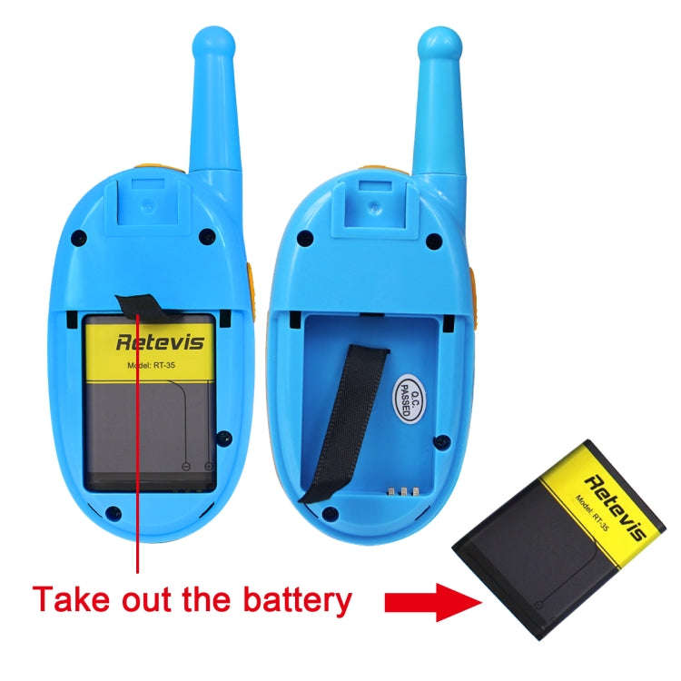 1 Pair RETEVIS RT-35 0.5W EU Frequency 446MHz 8CHS Children Handheld Walkie Talkie(Blue)
