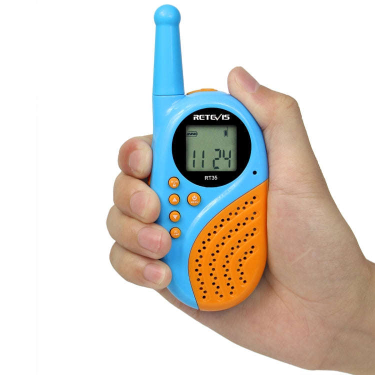 1 Pair RETEVIS RT-35 0.5W EU Frequency 446MHz 8CHS Children Handheld Walkie Talkie(Blue)