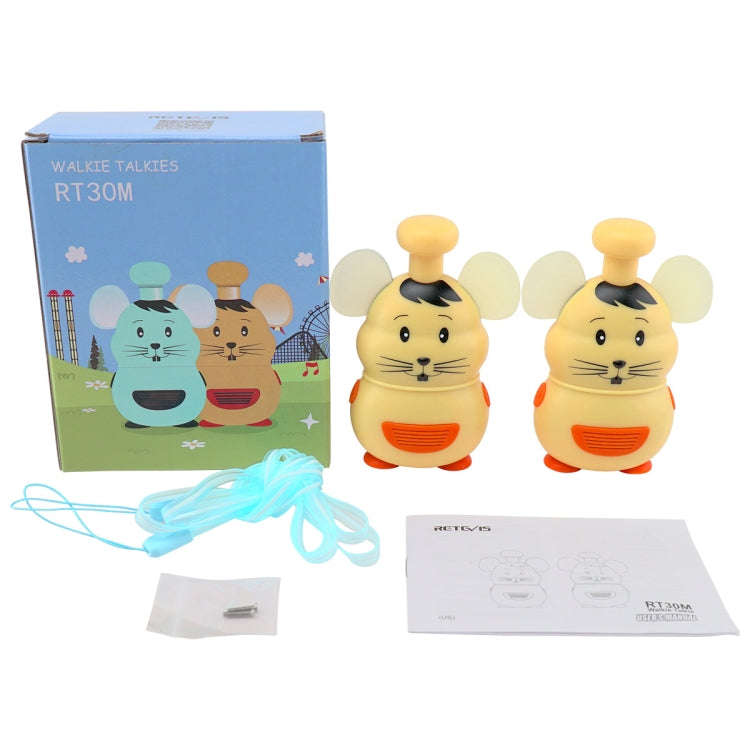 1 Pair RETEVIS RT30M 0.5W US Frequency FRS467 1CH Mouse Shape Children Handheld Walkie Talkie(Yel...