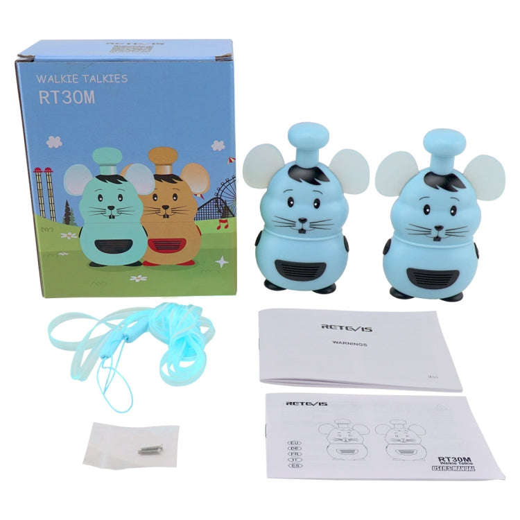 1 Pair RETEVIS RT30M 0.5W EU Frequency PMR446 1CH Mouse Shape Children Handheld Walkie Talkie(Blue)