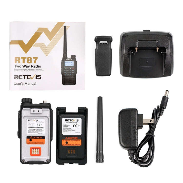RETEVIS RT87 136-174MHz + 400-480MHz 128CHS Waterproof Dual Band DTMF Two Way Radio Handheld Walk...
