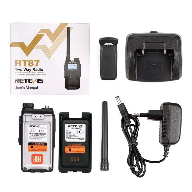 RETEVIS RT87 136-174MHz + 400-480MHz 128CHS Waterproof Dual Band DTMF Two Way Radio Handheld Walk...