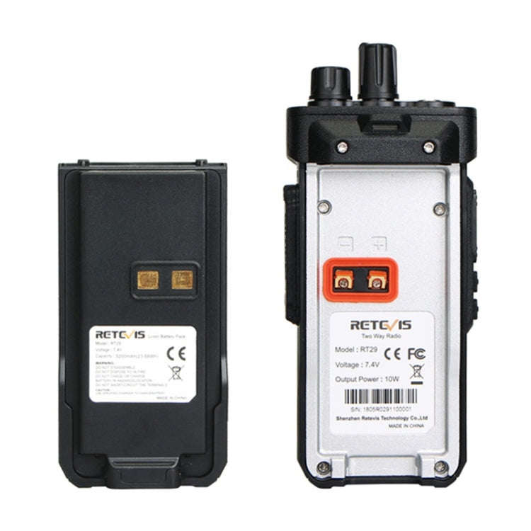 RETEVIS RT29 10W UHF 400-480MHz 16CHS Two Way Radio Handheld Walkie Talkie, EU Plug(Black)