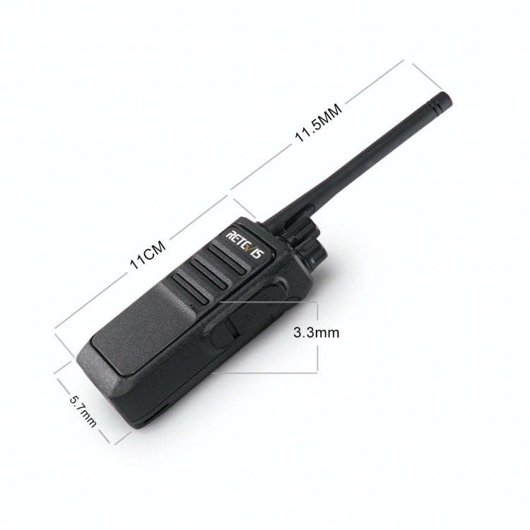1 Pair RETEVIS RT17 2W 16CHS FRS Two Way Radio Handheld Walkie Talkie, US Plug(Black)