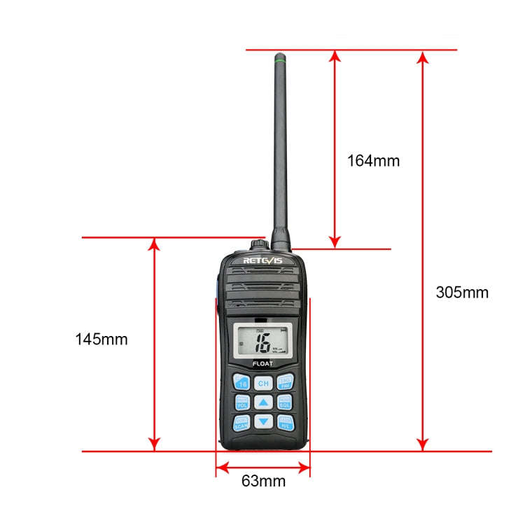 RETEVIS RT55 5W 156.000-161.450MHz+156.050-163.425MHz Waterproof Two Way Radio Handheld Walkie Ta...