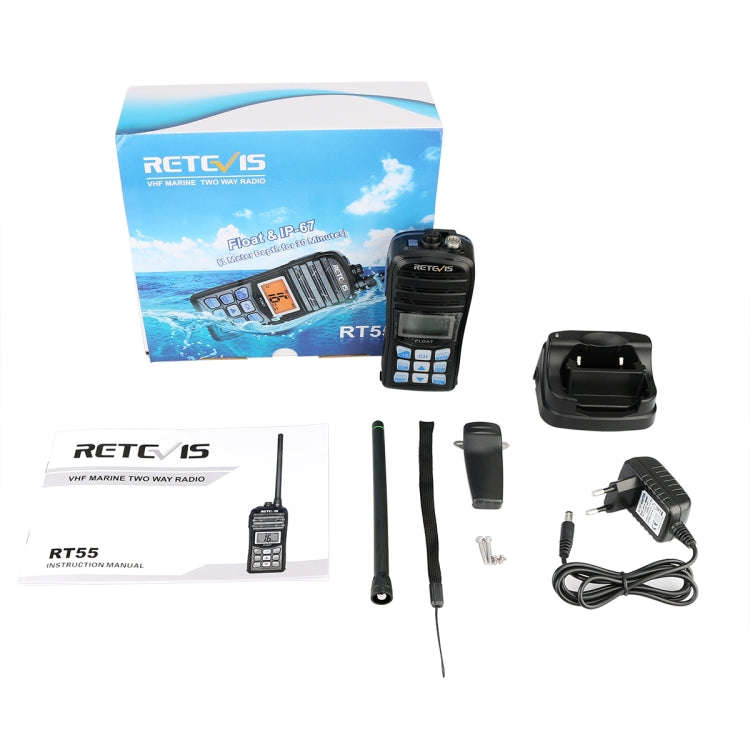 RETEVIS RT55 5W 156.000-161.450MHz+156.050-163.425MHz Waterproof Two Way Radio Handheld Walkie Ta...